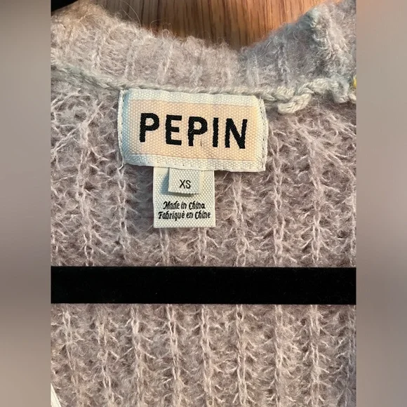 ANTHROPOLOGIE PEPIN Colorblock Wool Alpaca Blend Sweater Cardigan Size XS - Picture 2 of 5